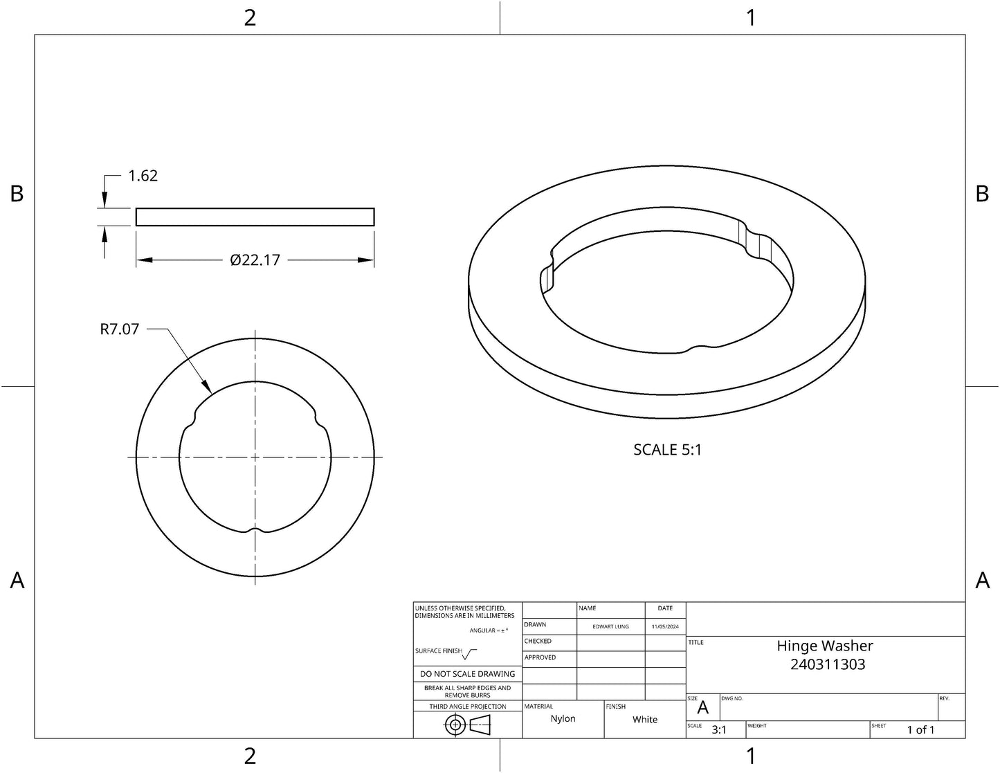 Hinge Washer 240311303 (5 pack)