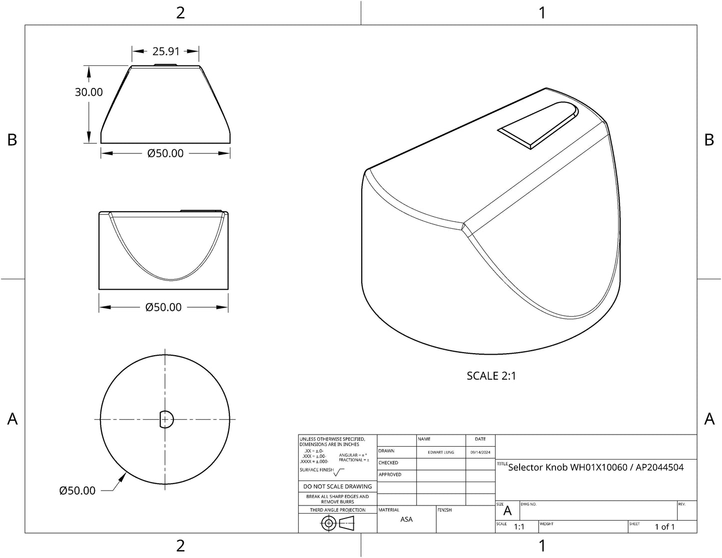 Washer/Dryer Selector Knob